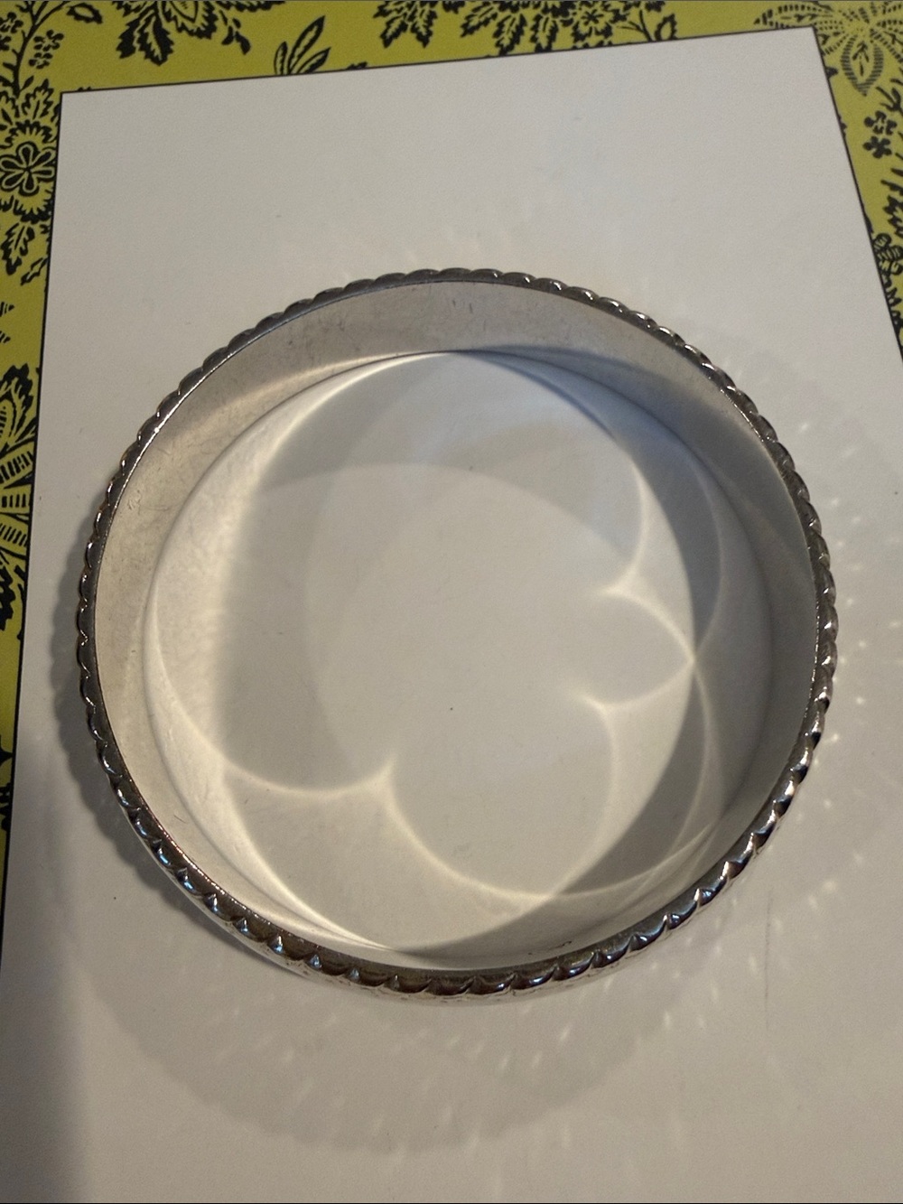 Brighton Silver-Tone Hammered Rope-Edge Bangle - Picture 3 of 6
